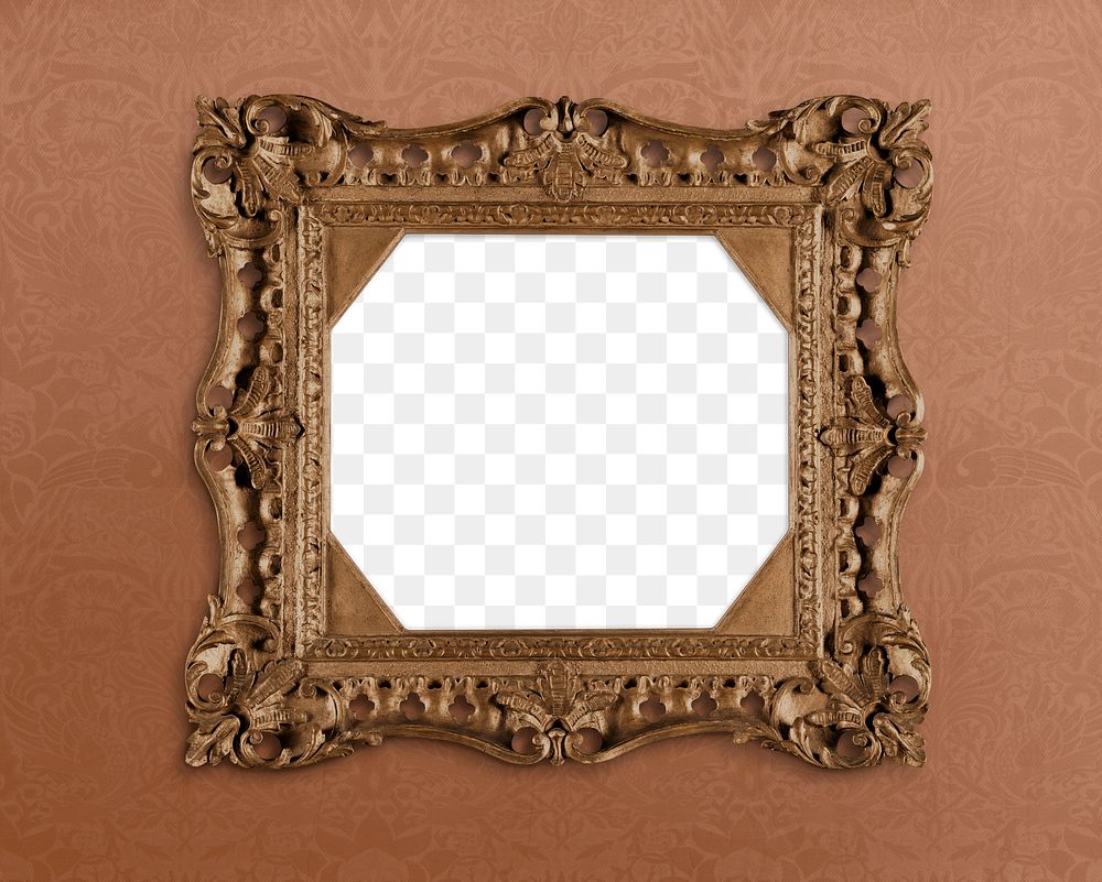 Frame PNG mockup, home decor, vintage brown design