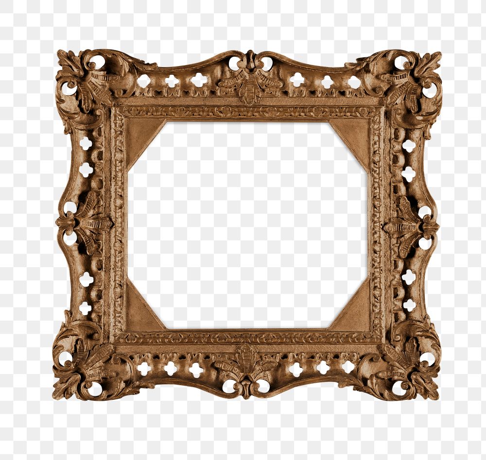 Picture frame mockup PNG clip art, home decor, vintage brown design