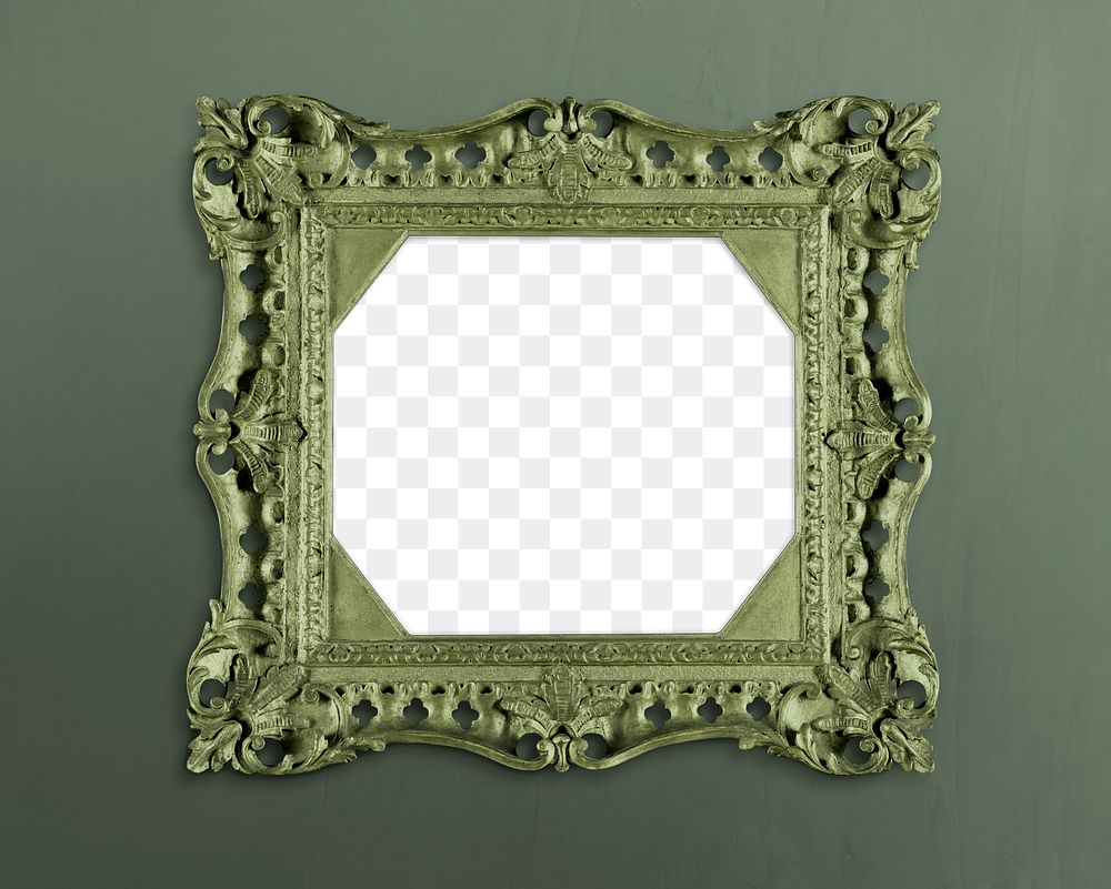 Frame PNG mockup, home decor, vintage green design