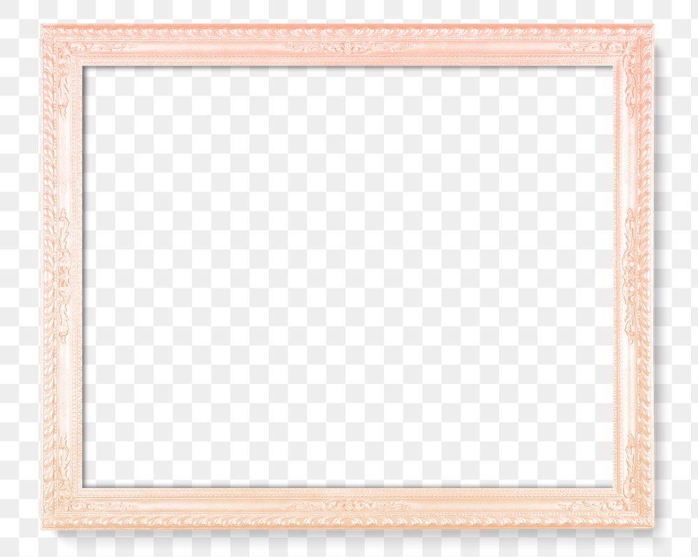 Picture frame mockup PNG sticker in pastel orange