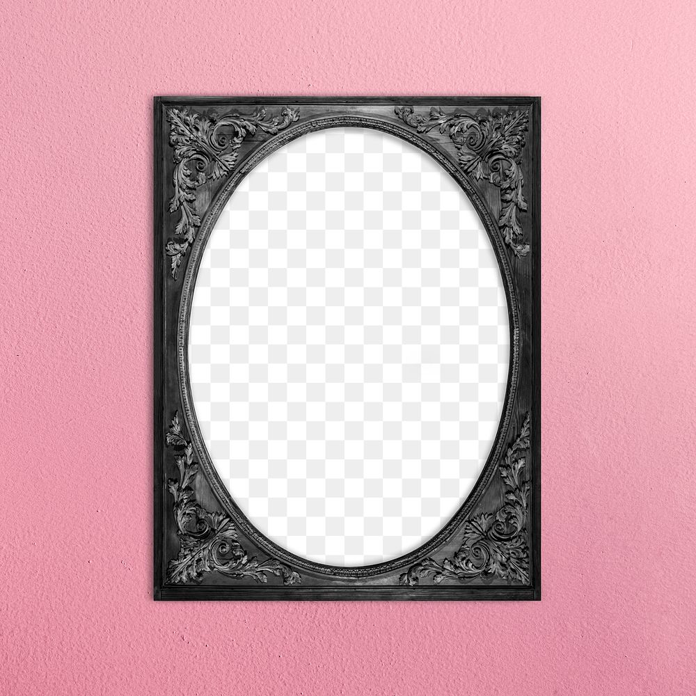 Frame PNG mockup, antique black Gothic style