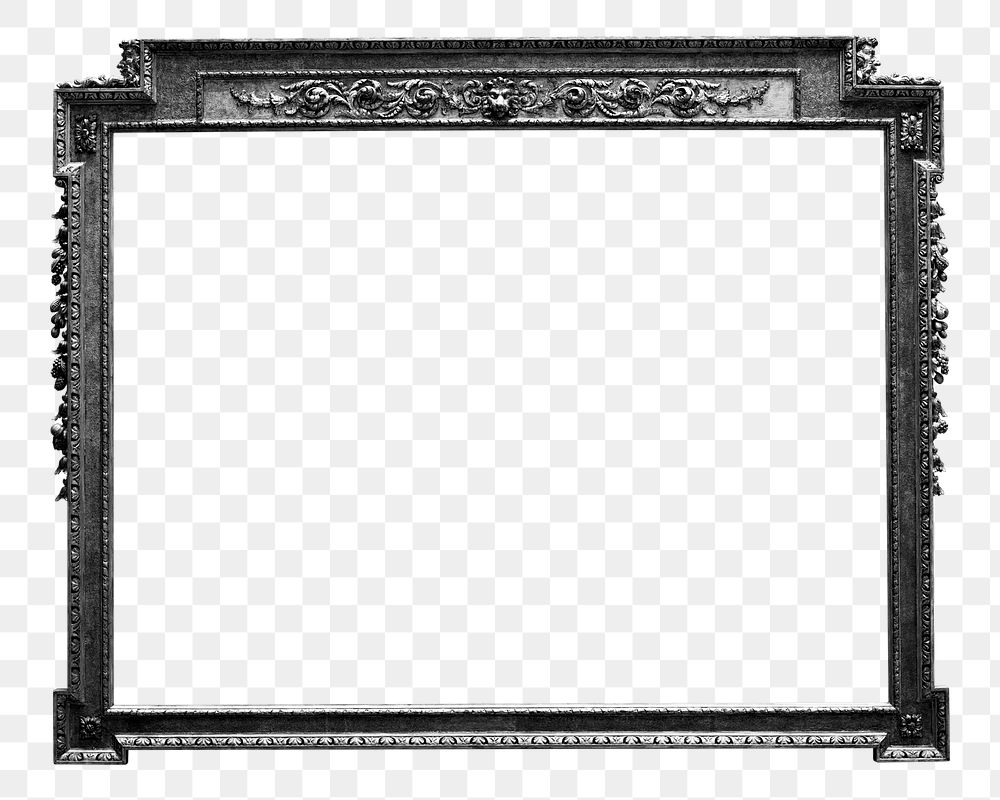 Frame mockup PNG sticker in black Gothic style