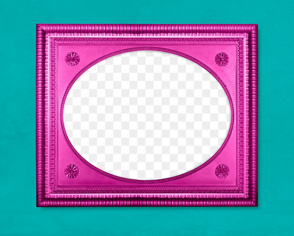 Frame PNG mockup, neon pink home decor