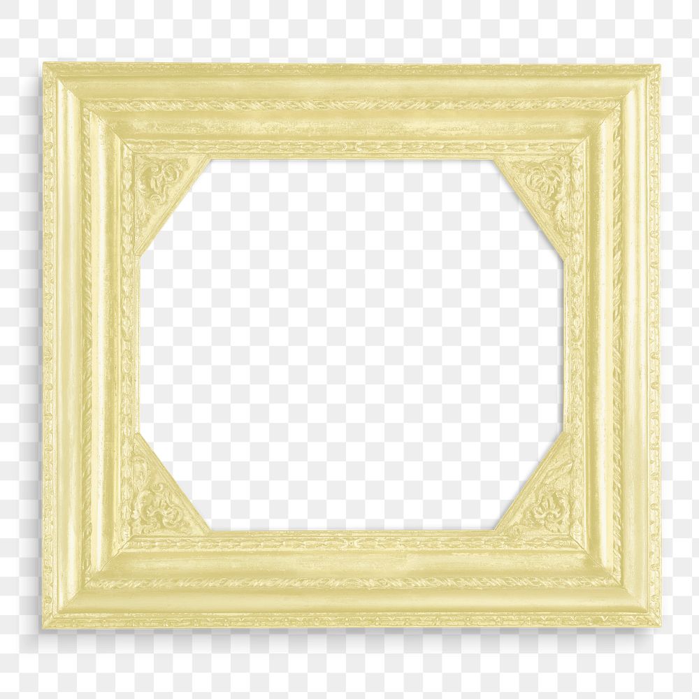 Frame mockup PNG sticker in pastel yellow