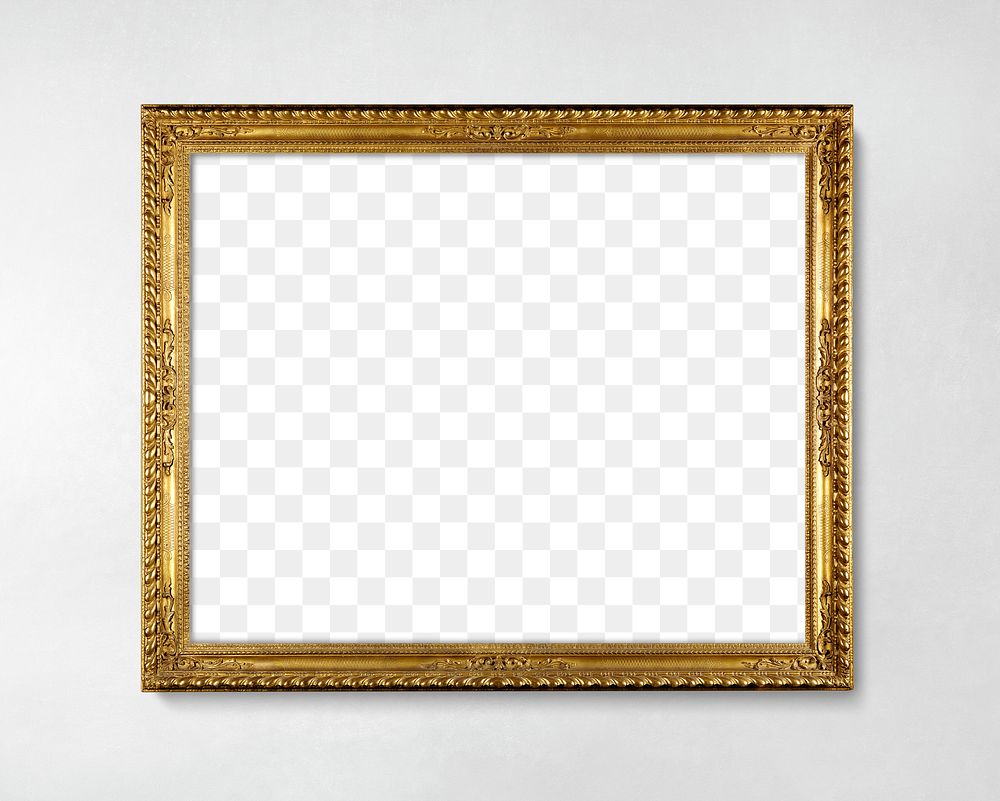 Frame png mockup, gold antique home decor sticker