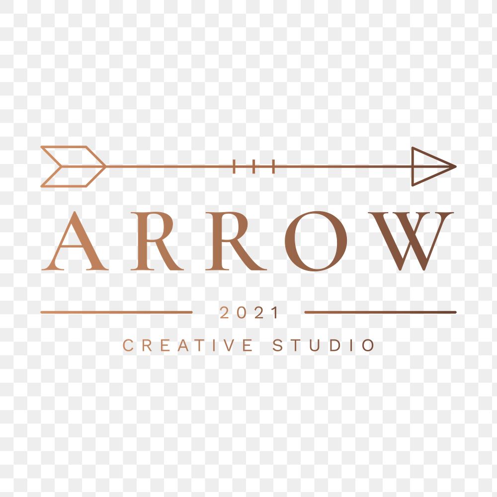 Minimal copper logo png arrow, professional business branding graphic