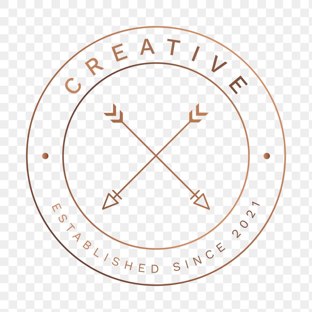 Simple png logo, tribal copper cross arrow for business branding