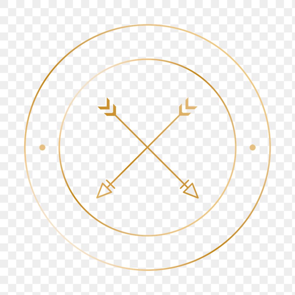 Cross arrow png collage element badge, simple boho design