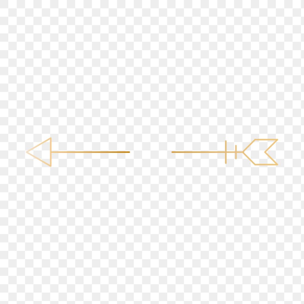 Gold arrow png logo element, aesthetic graphic
