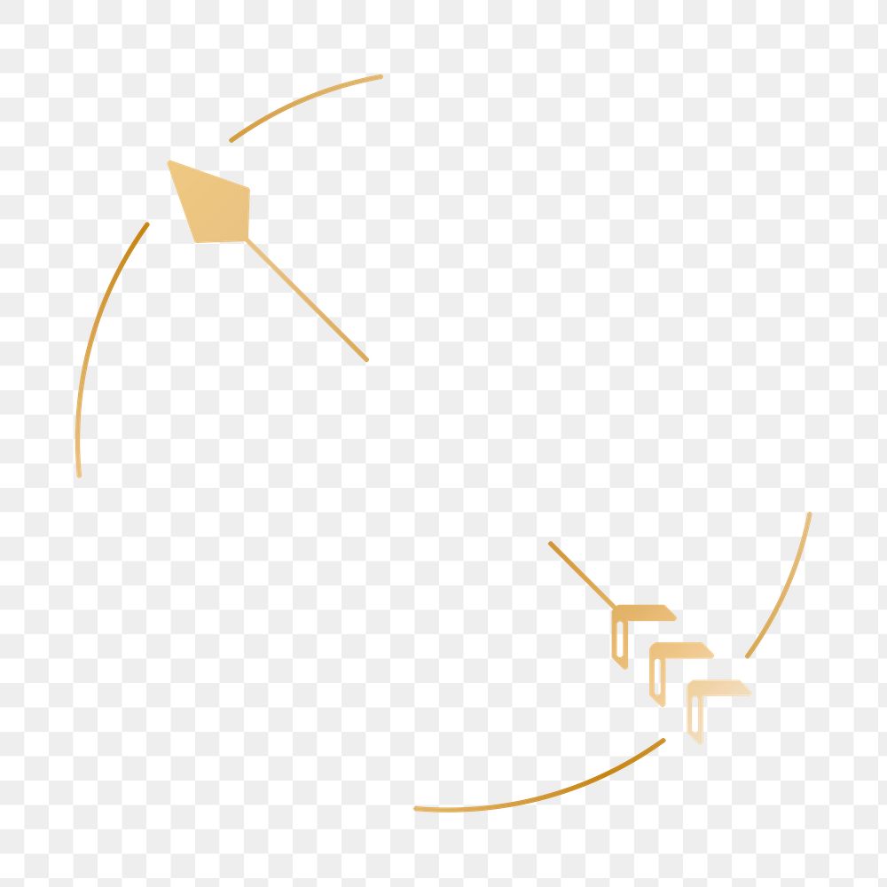 Gold arrow png logo element, simple graphic