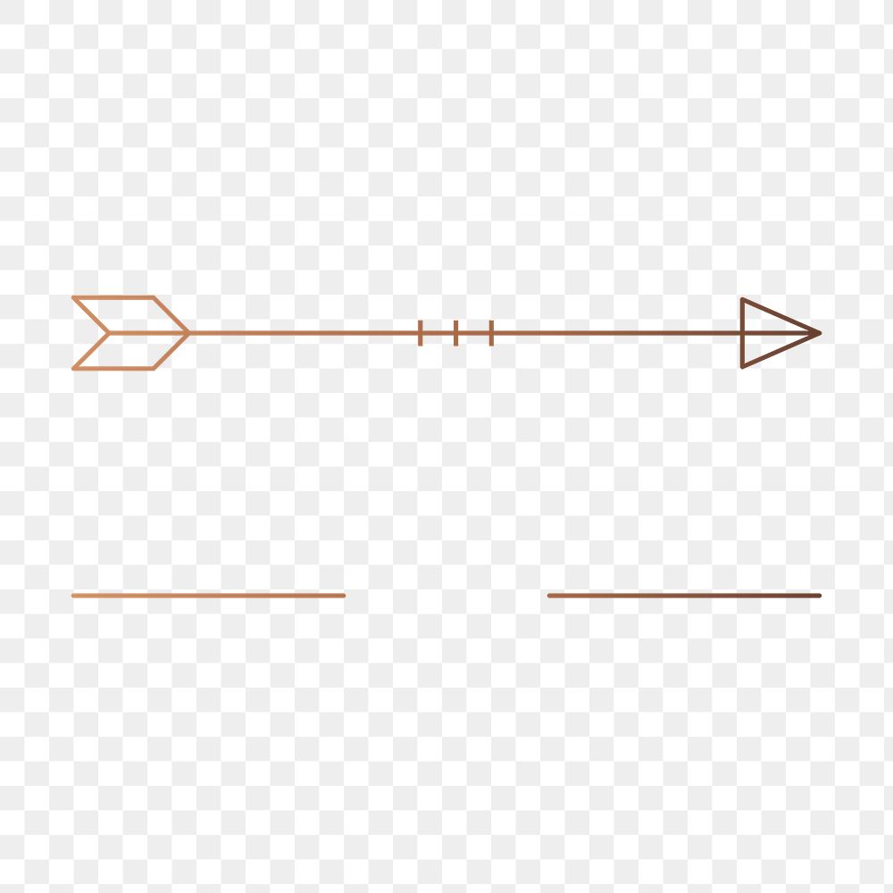 Arrow png logo element, minimal copper design