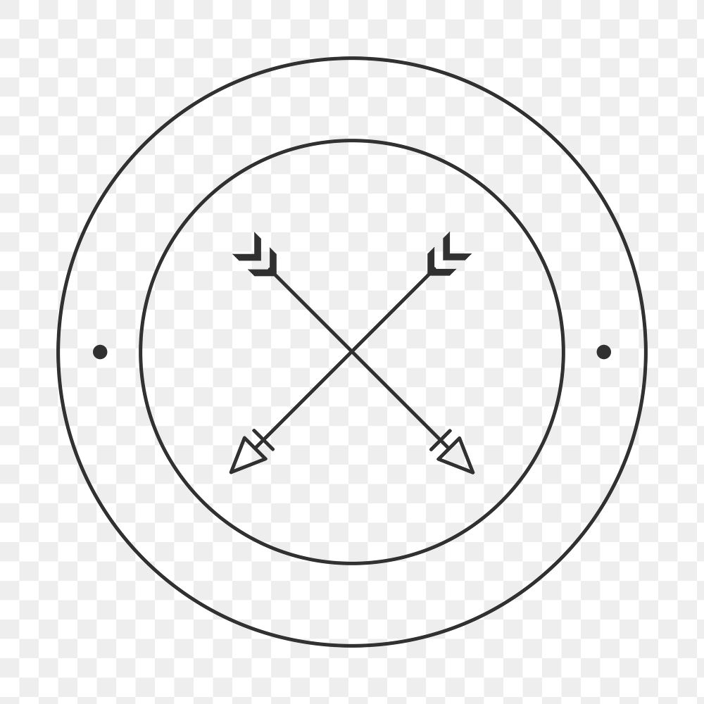 Cross arrow png logo element, minimal aesthetic black design