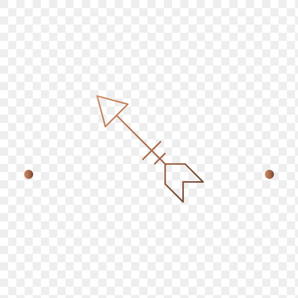 Arrow png logo element, minimal aesthetic copper design