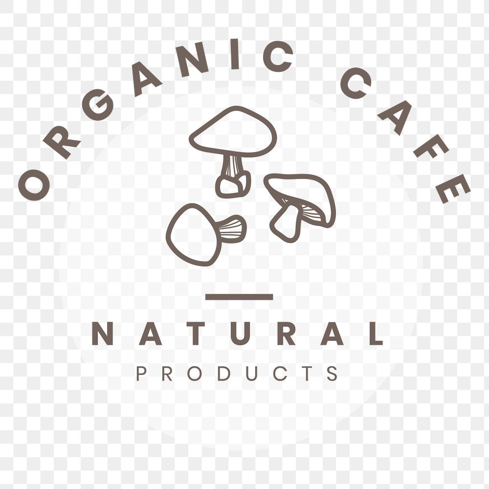 Organic cafe png logo badge, professional design for organic branding