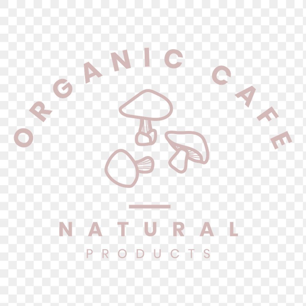 Organic cafe png logo badge, professional design for natural product branding