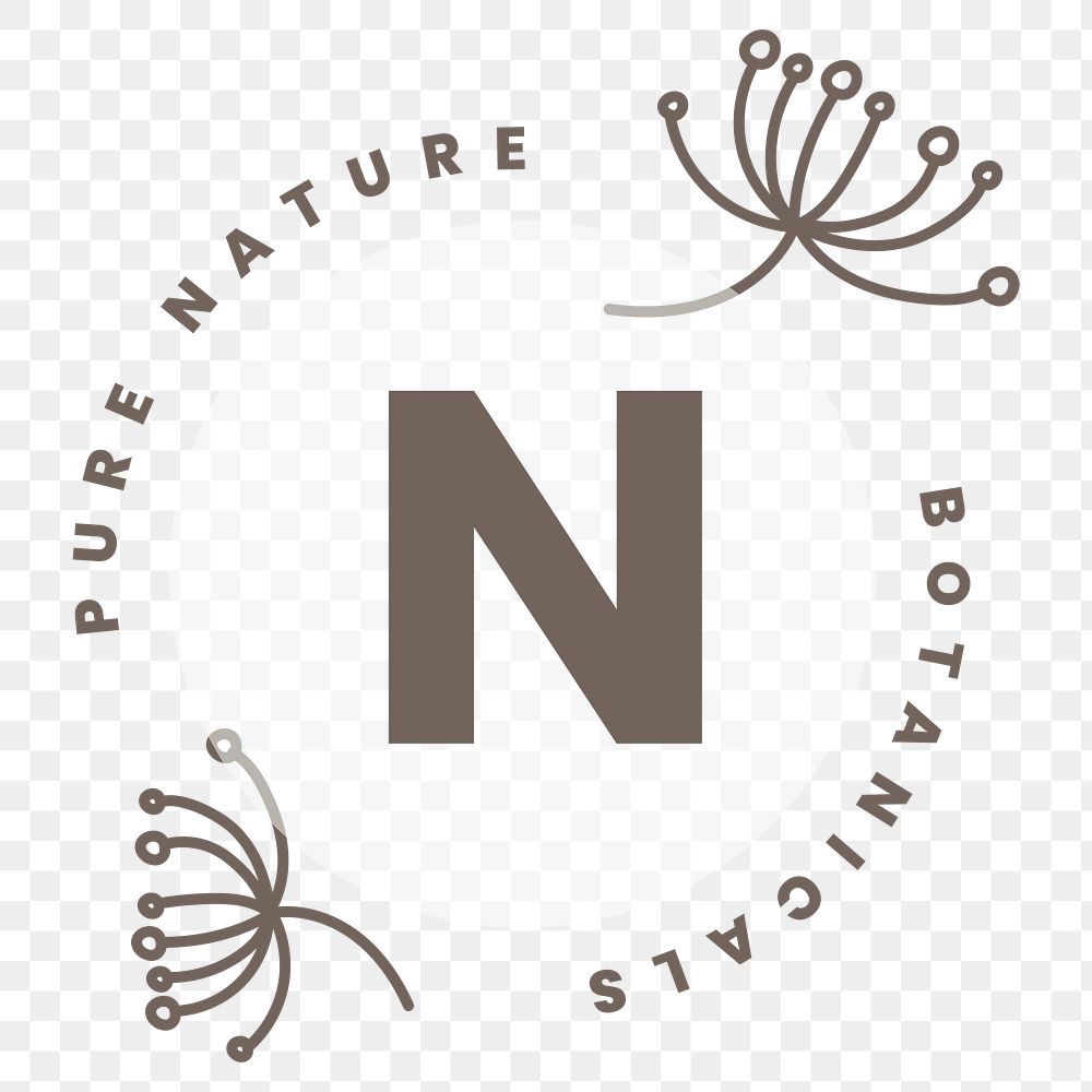 Minimal botanical logo png badge, modern design for organic business