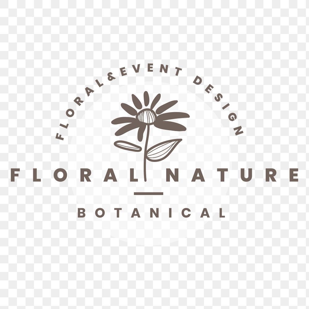 Flower business logo png badge, aesthetic design