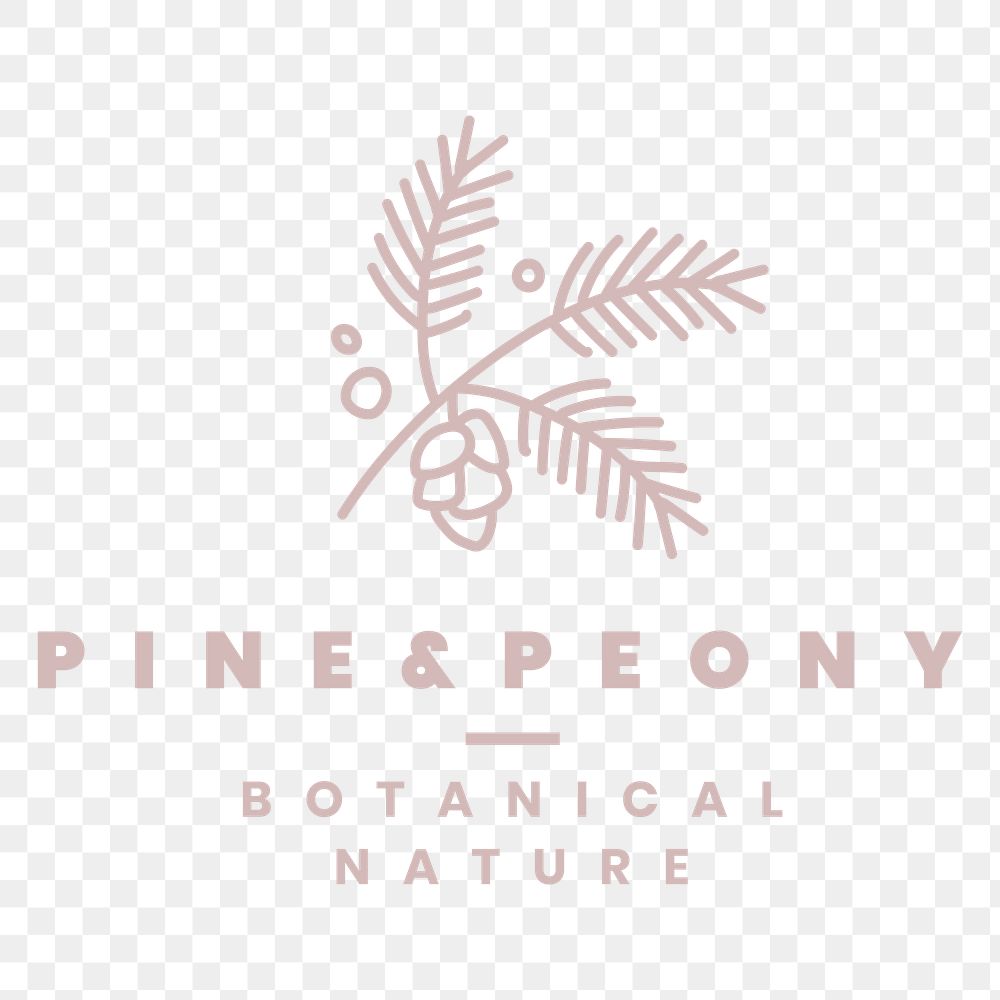 Organic botanical logo png badge, leaf illustration for business branding