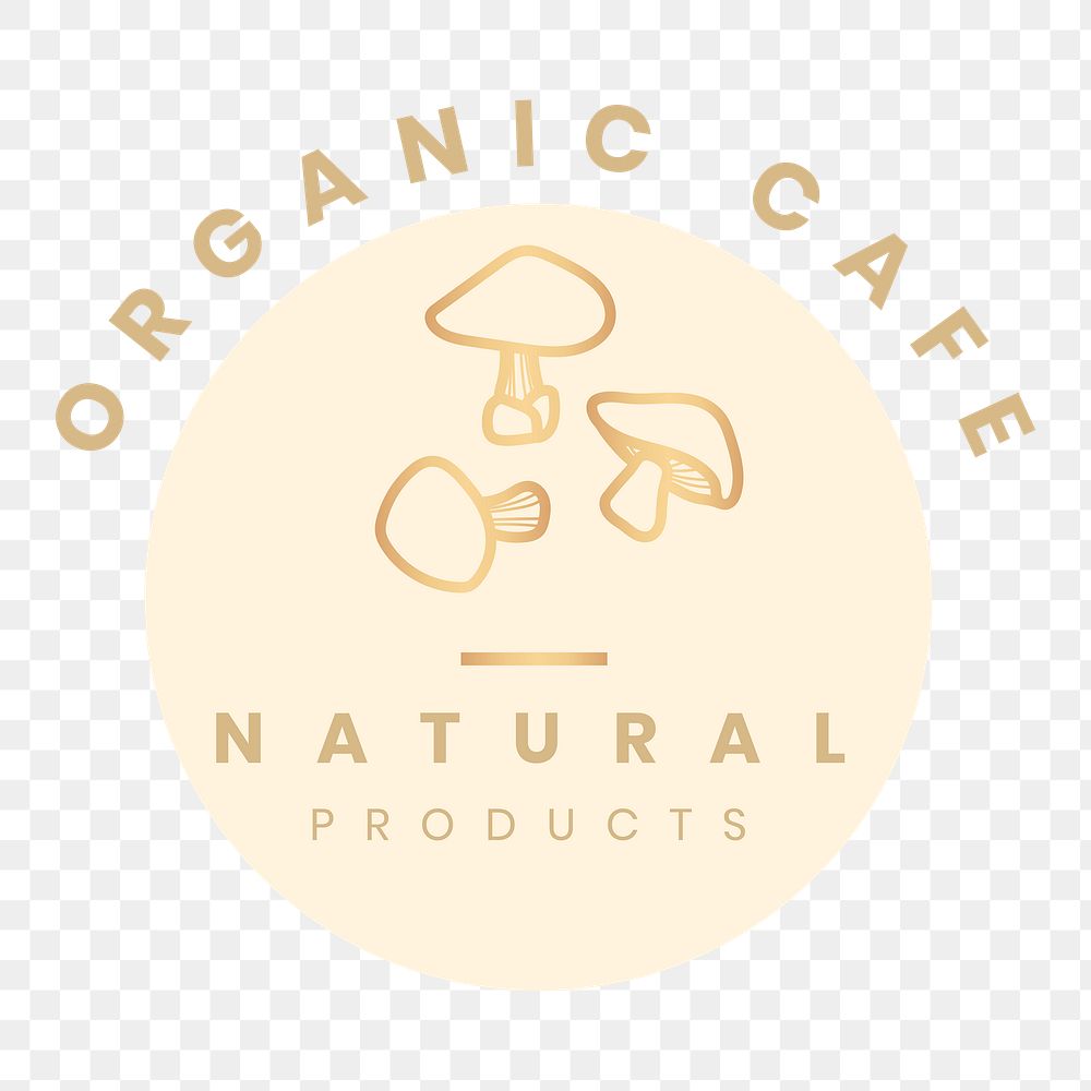 Organic cafe png logo badge, professional design for organic branding