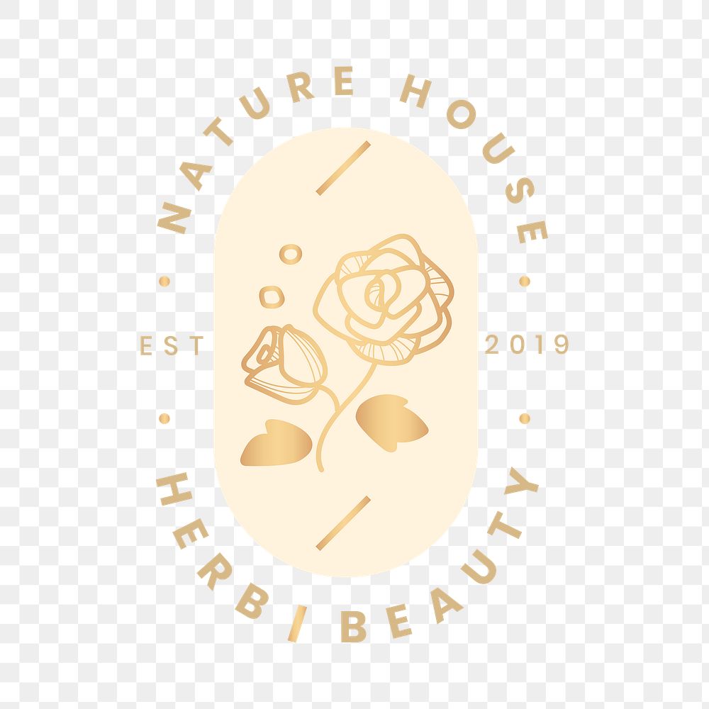 Rose business logo png badge, flower design for beauty brands