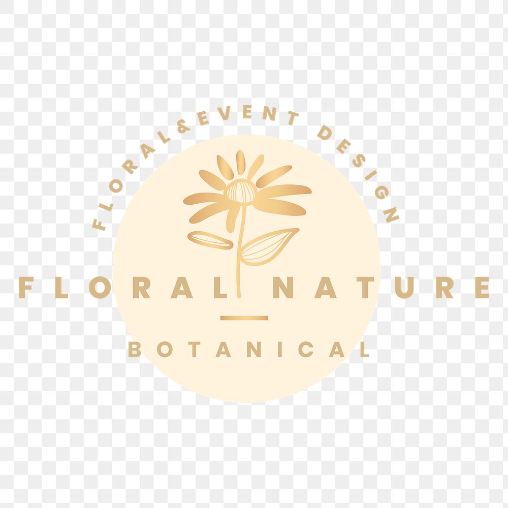 Flower business logo png badge, elegant aesthetic design