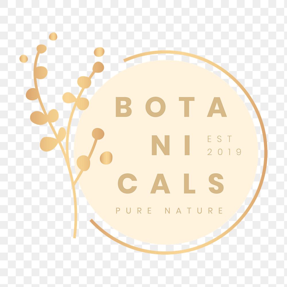 Botanical business logo png badge, aesthetic design for organic business