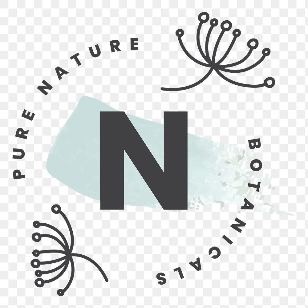 Minimal botanical logo png badge, modern design for organic business