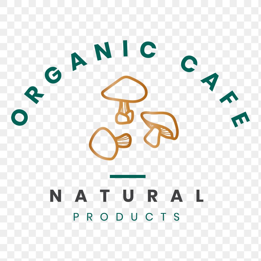 Organic cafe png logo badge, professional design for organic branding