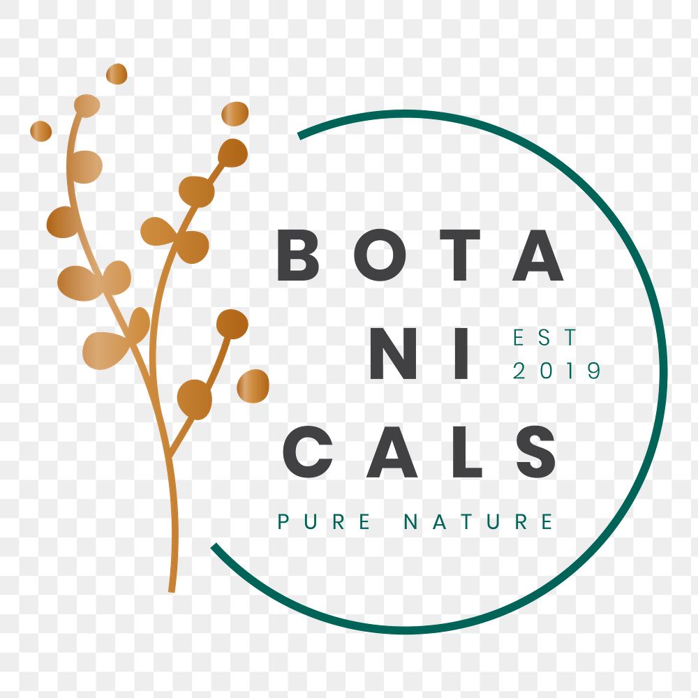 Botanical business logo png badge, aesthetic design for organic business