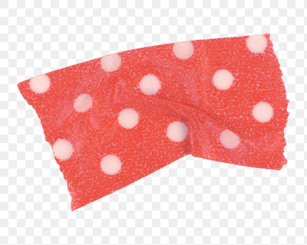 Sticky tape png clipart, pink polka dot pattern with transparent background