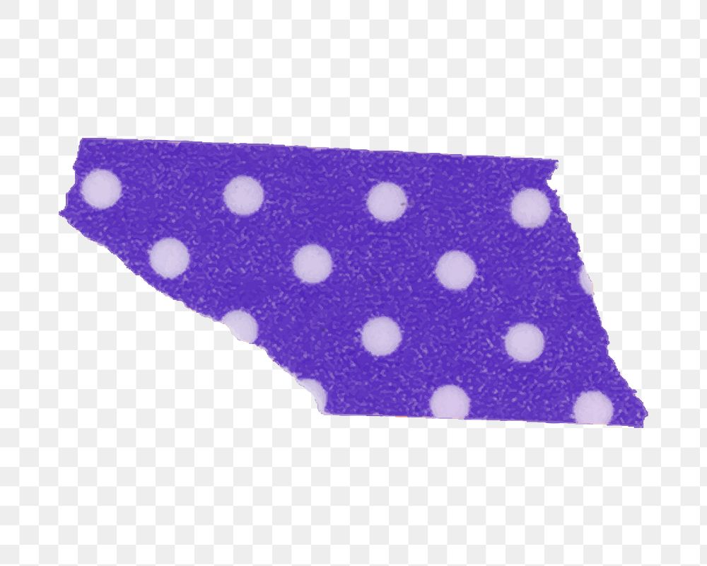 Polka dot png washi tape collage element, purple pattern on transparent background
