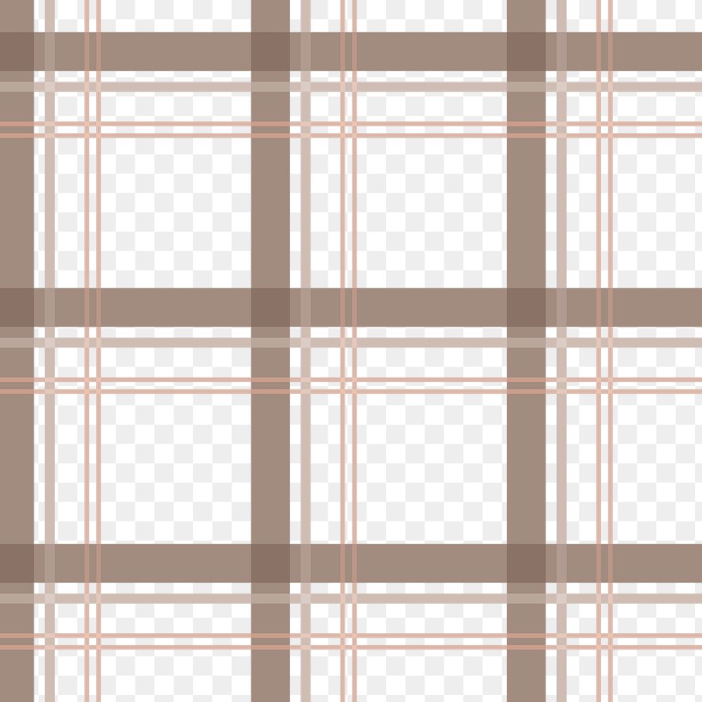 Seamless checkered png background transparent, brown tartan, traditional Scottish design