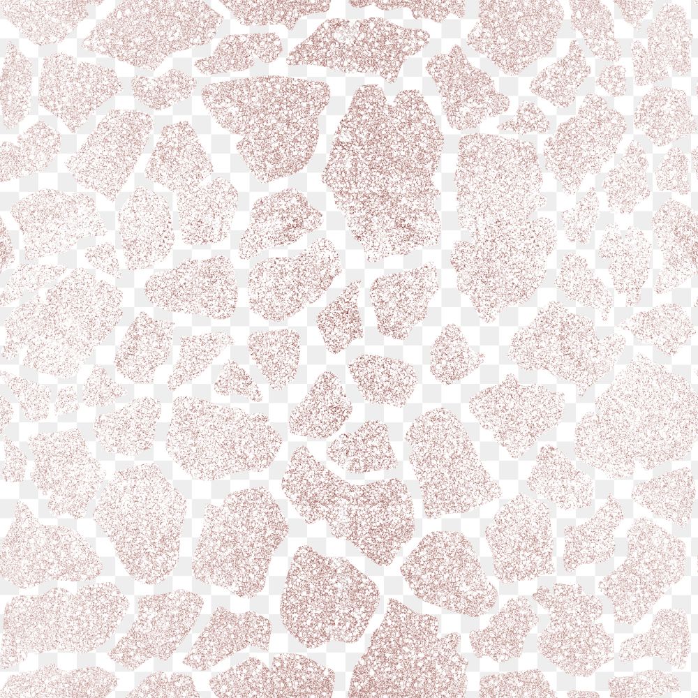 Rose gold png seamless pattern, glitter giraffe print transparent background