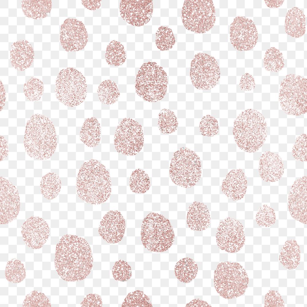 Polka dots rose gold png seamless pattern, cute fancy girly transparent background