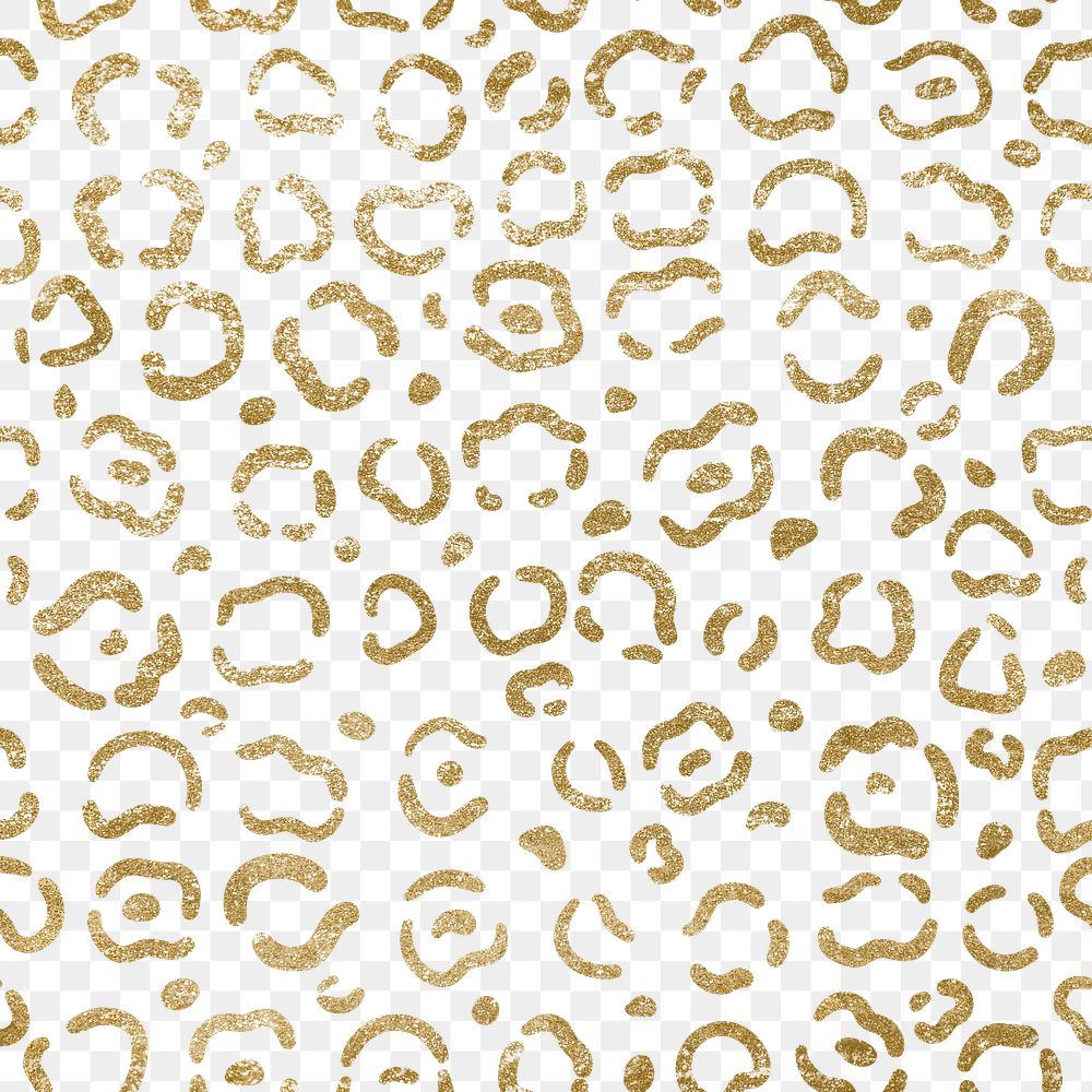 Leopard gold png seamless pattern, luxury animal skin transparent background