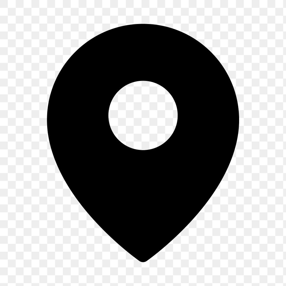 Map pin png filled icon, for social media app