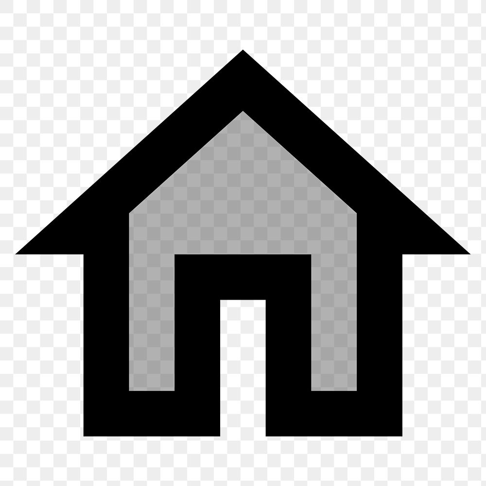 Home png two tone icon, for social media application