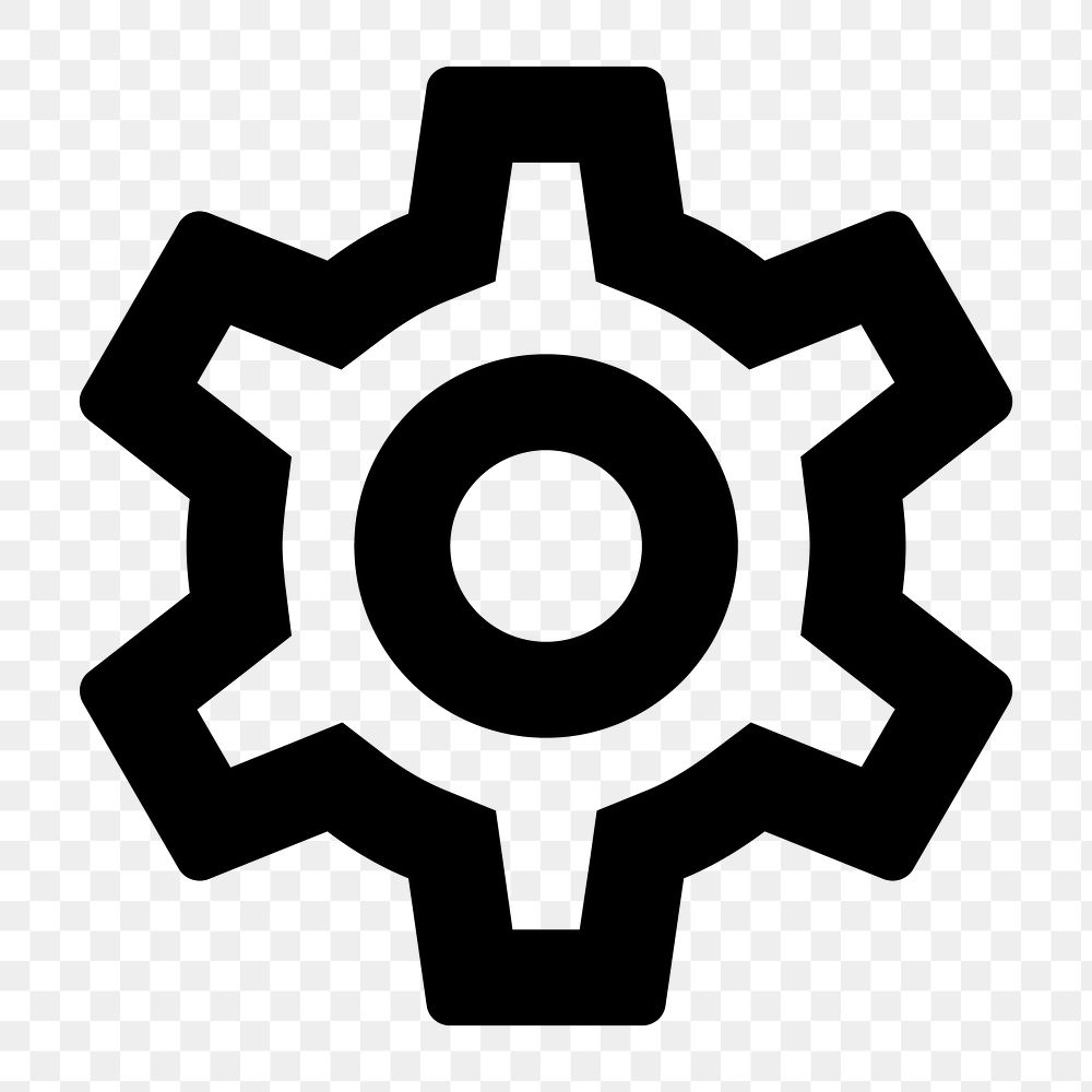 Gear png outlined icon, for social media app