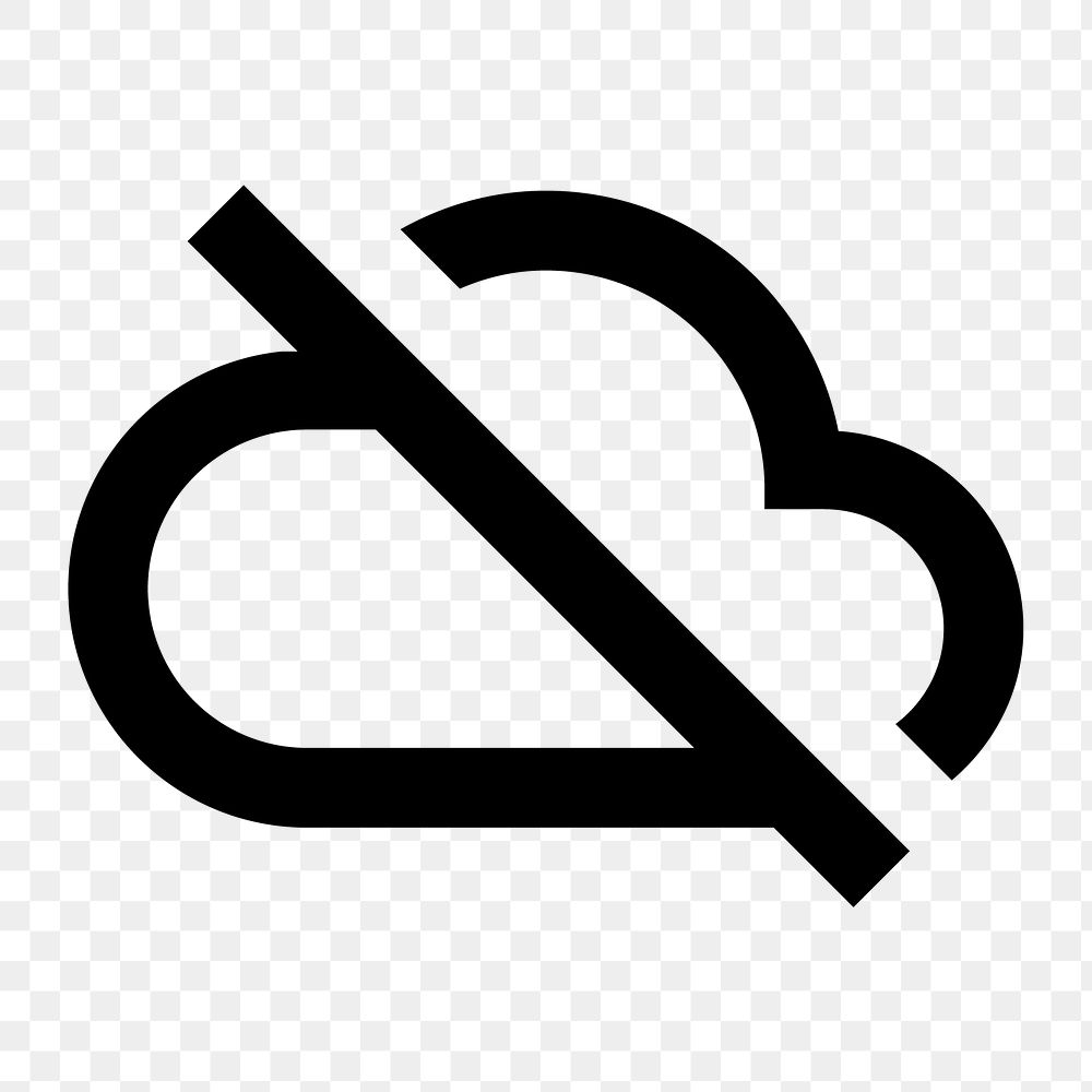 Cloud off png icon for apps & websites, sharp design, transparent background