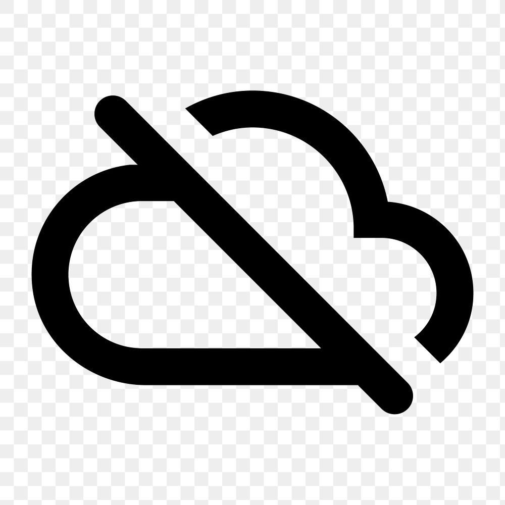 Cloud off png icon for apps & websites, rounded design, transparent background