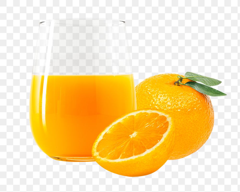 Orange juice png clipart, breakfast drink on transparent background