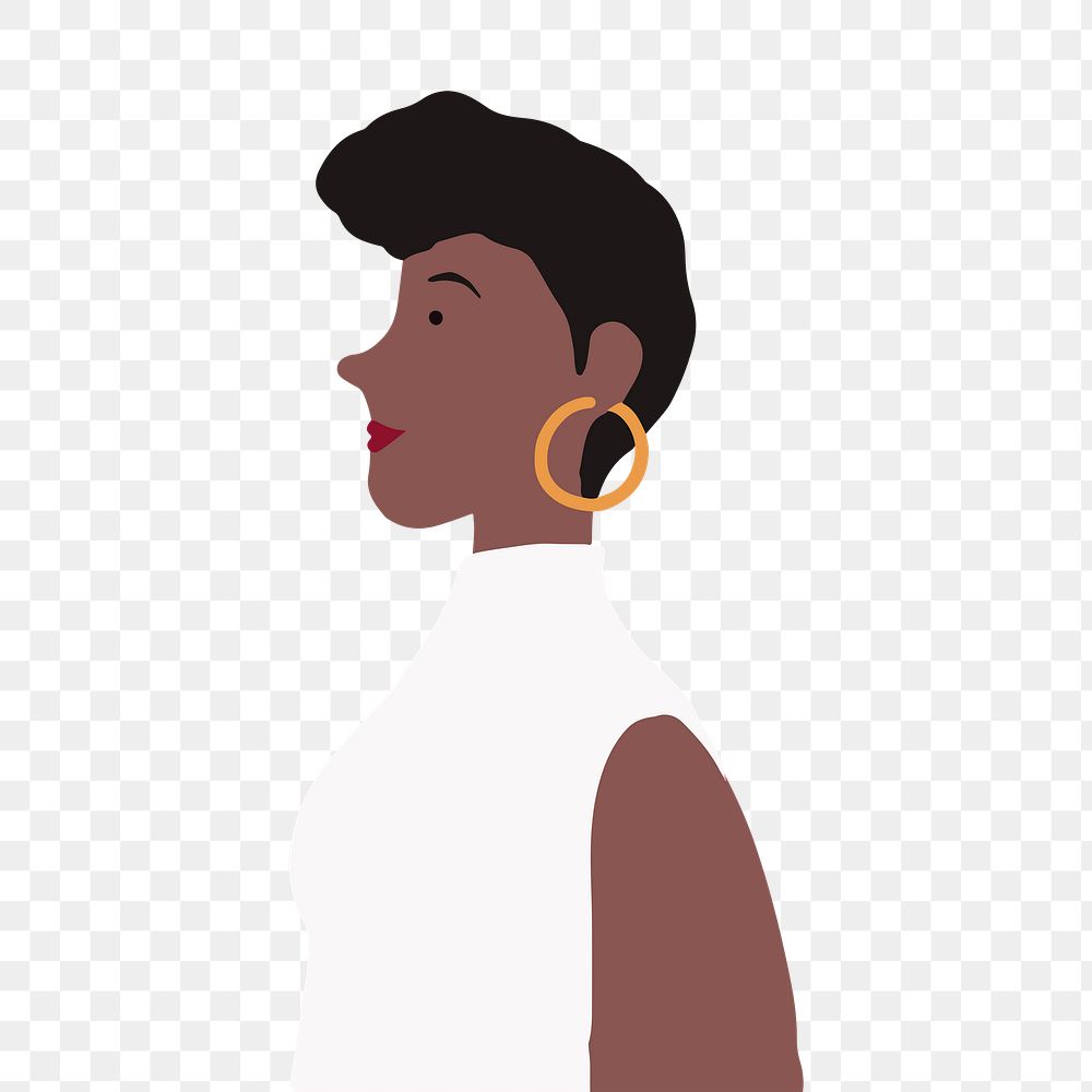 African American woman png sticker, character illustration, transparent background