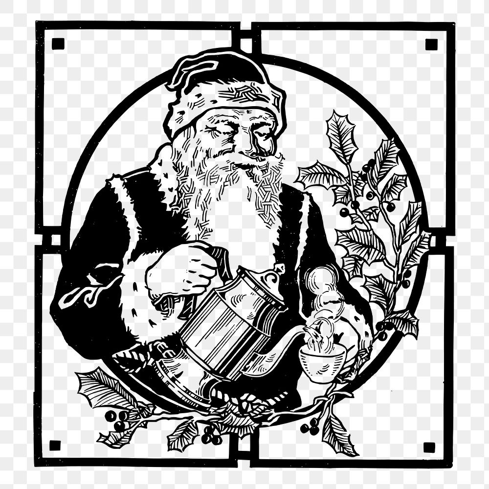 Santa Claus png sticker, vintage Christmas illustration, transparent background. Free public domain CC0 image.