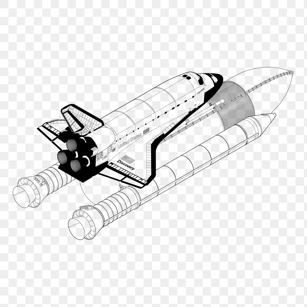 Spaceship png sticker, galaxy illustration on transparent background. Free public domain CC0 image.