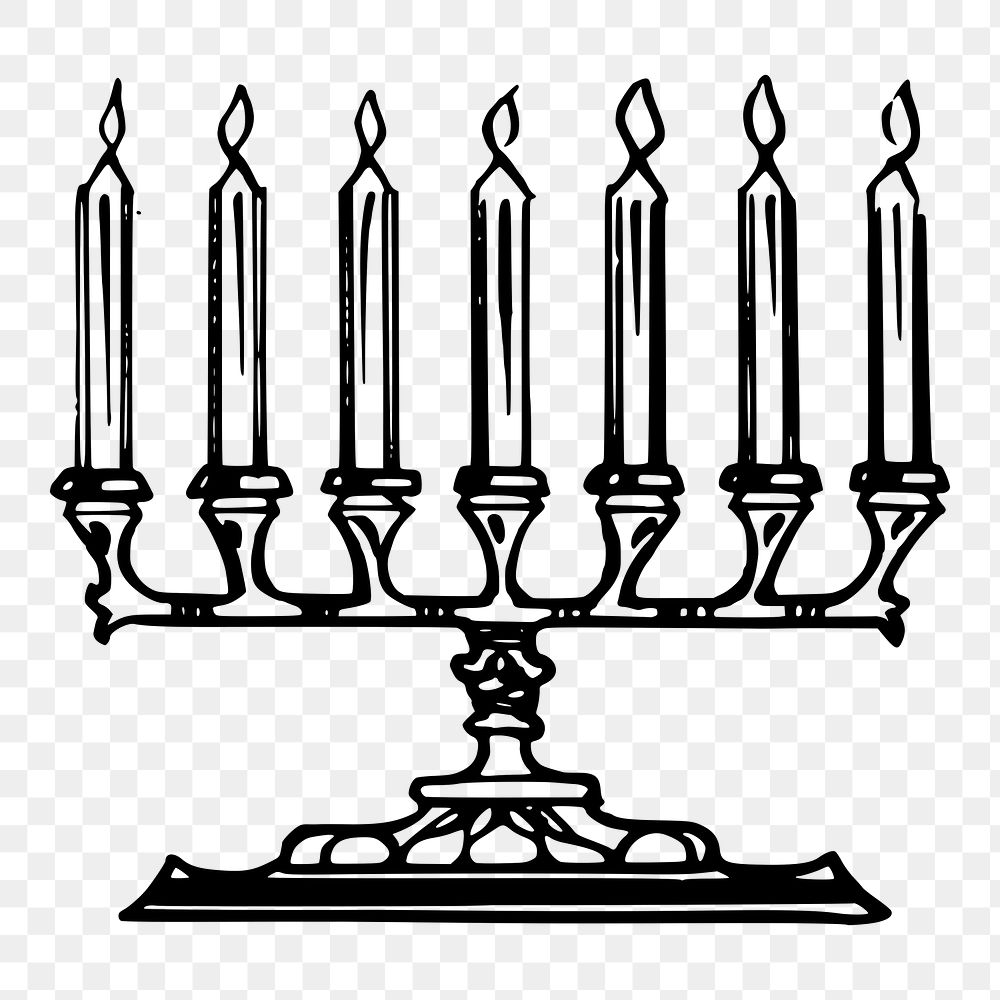 PNG seven candles of Christmas sticker, object illustration on transparent background. Free public domain CC0 image.