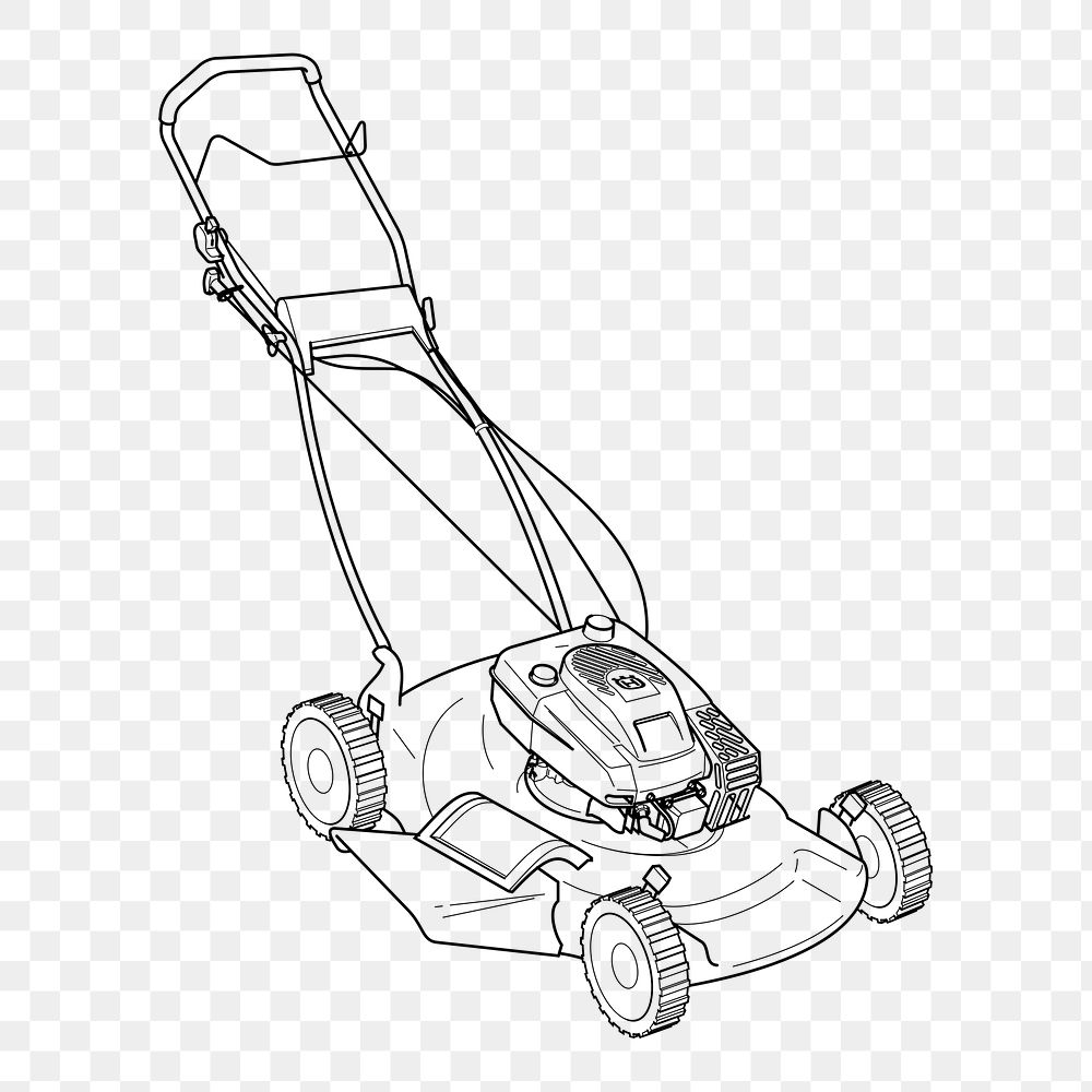 Lawn mower png sticker, gardening equipment illustration on transparent background. Free public domain CC0 image.