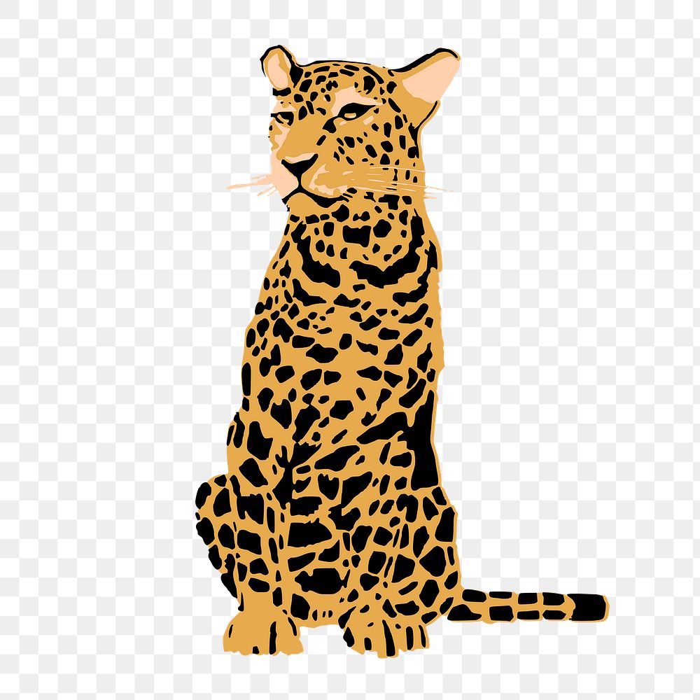 Leopard tiger png sticker, animal illustration on transparent background. Free public domain CC0 image.