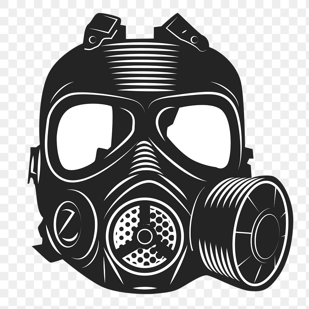 Gas mask png sticker, protective equipment illustration on transparent background. Free public domain CC0 image.
