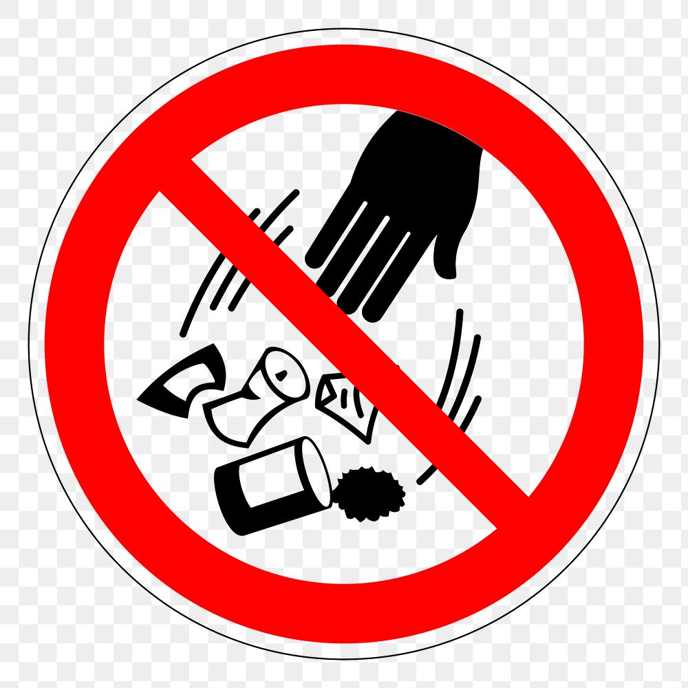 No garbage png sign sticker, icon illustration on transparent background. Free public domain CC0 image.