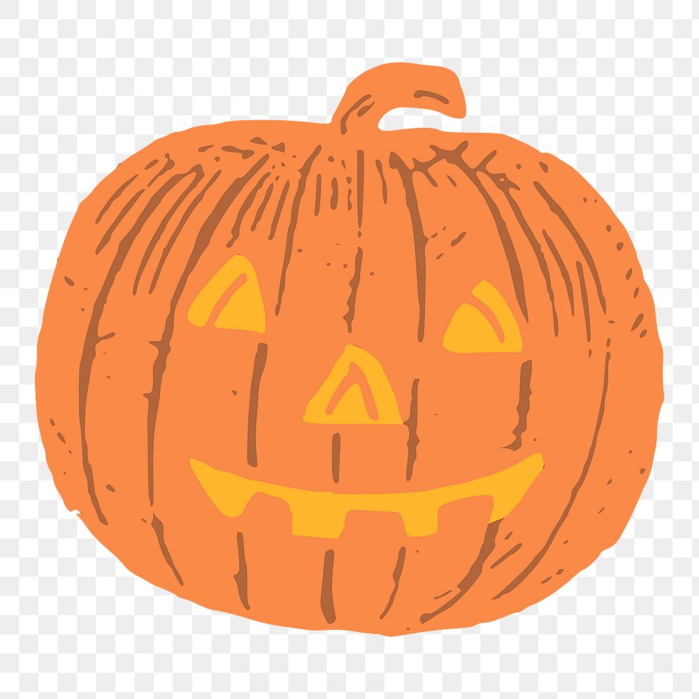 Halloween pumpkin png sticker, festive illustration on transparent background. Free public domain CC0 image.